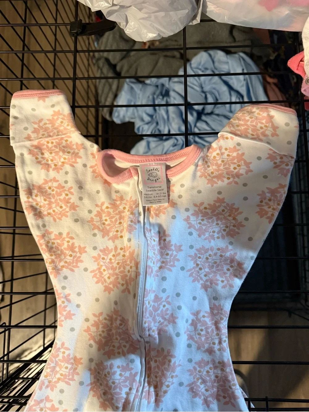 Swaddle Designs Pink Floral Zip One-Piece Bodysuit
